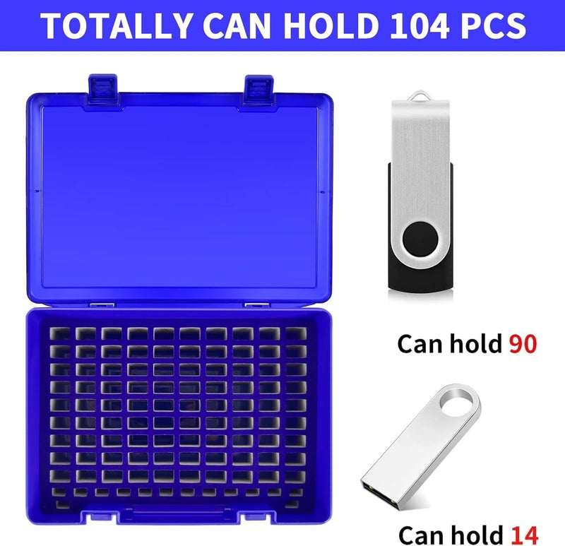FULLCASE Flash Drive Case USB Memory Stick SD Card Storage Organizer- Holds 134pcs Thumb Drive Electronic Accessories Holder for Sandisk/for Samsung/for Inland/for PNY/for Netac (Blue) - Image 3